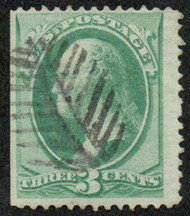 # 147 F-VF, fancy "leaf" cancel, bold color!