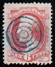 # 148 VF, blue hollowed "target" cancel, terrific color!
