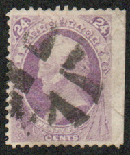 # 153 F-VF, "crossroads" cancel, corner crease, pretty color!