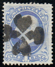 # 156 F-VF, "4 leaf clover" cancel, lovely color!