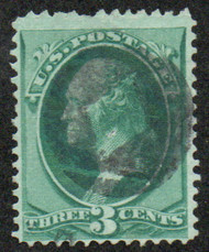 # 158 F-VF, "hollowed diamond in circle" cancel, pinhole, eye popping color!