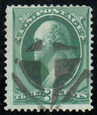 # 158 F-VF, fancy "cross" cancel, rich color!