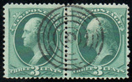 # 158 F-VF, Pair, hollowed "target" cancel, fresh color!