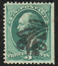 # 158 VF+, fancy "leaf" cancel, lovely stamp!