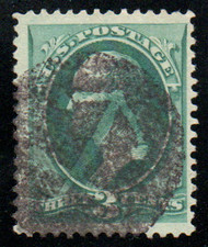 # 158 VF+, Whitehall NY brown "anchor" cancel, robust color!