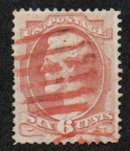 # 159 F-VF, red "grid" cancel, nice color!