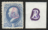 # 182 F-VF, violet monogram "AB" cancel, very nice!