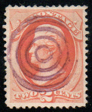 # 183 VF/XF, sock on the nose purple "target" cancel, eye popping color, CHOICE!