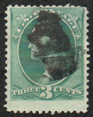 # 184 Fine+, "man in hat" cancel, thin, fresh color!