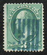 # 184 F-VF, blue "flag" cancel, thin, robust color!