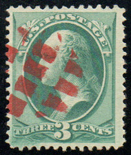 # 184 VF/XF, bold "red grid" cancel, vibrant color, SELECT!