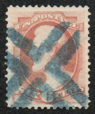 # 186 XF, blue "crossroads" cancel, well centered, CHOICE!