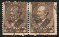 # 205 Fine+, Pair, light "flag" cancel, fresh color!