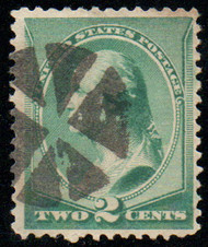 # 213 VF, "circle of triangles" cancel, spectacular color!