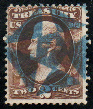#O 73 F-VF, blue ""cross" in star" cancel, very fancy!