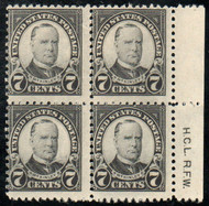 # 559 Fine+ OG NH, block of 4, printers markings, post office fresh!