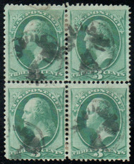 # 147  Fine+, Block of 4, "Liberty tree" cancels, rich color!