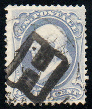 # 156 F-VF, negative "H" cancel, terrific color!