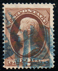 # 157 F-VF, fancy blue cancel, terrific color!
