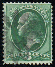 # 158 F-VF, fancy "floral" cancel, robust color!