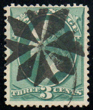 # 158 F-VF, fancy "snowflake" cancel, super bold!