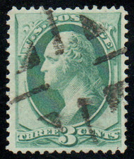 # 158 VF/XF, fancy geometric cancel, vibrant color!