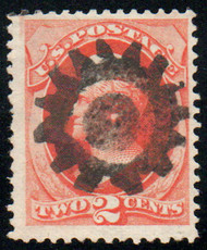 # 178 F-VF, fancy "sun" cancel, eye popping color!