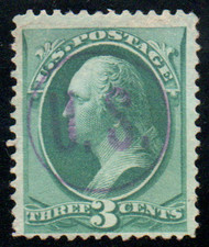 # 184 F-VF, sock on the nose purple "U.S. in circle" cancel, fresh color!