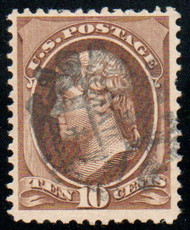# 187 VF, fancy "MAIL" cancel, rich color!