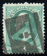 # 207 F-VF, "negative A in rectangle" cancel, tear, bold color!