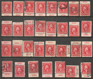 # 406 Fine+ to VF/XF, Used Plate Number Singles, 31 all different, terrific color,  CHOICE!