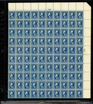 # 428 5c Blue, F/VF to XF OG NH, full sheet of 100, bold colors, many well centered stamps, there can't be too many of these around, RARE FULL INTACT SHEET!