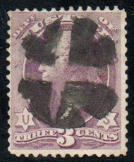 #O 27 F-VF, "cross roads" cancel, vivid color!