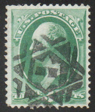 # 147 VF, fancy "open book in star" cancel, robust color!