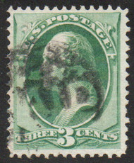 # 147 VF, "Paid w/ stars" cancel, vivid color!