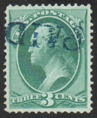 # 147 SUPERB, blue "PAID" cancel, spectacular color, GEM!