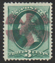 # 158 VF JUMBO, sock on the nose purple "circle of triangles" cancel, fresh!