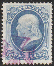 # 182 VF+, purple "Maltese cross" cancel, very nice color!