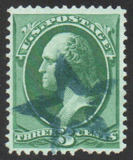 # 184 VF+, negative blue "star in star" cancel, rich color!