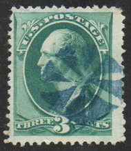 # 184 VF JUMBO, blue "circle of triangles" cancel, vivid color!