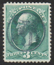 # 207 XF-SUPERB, sock on the nose fancy purple "shield in circle" cancel, nice margins, GEM!