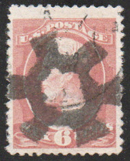 # 208 VF, sock on the nose fancy cancel, pretty color!