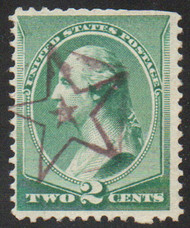 # 213 F-VF, purple "star in star" cancel, fresh color!