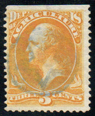 #O  3 Fine+, blue hollowed "star in circle" cancel, eye popping color!
