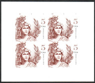 #5297 VF OG NH, $5 Statue of Freedom Full Sheet, rich color!