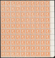 # 506 6c Washington,  VF to Fine+ OG NH, Sheet of 100, Fresh bold color!