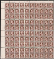 # 512 12c Washington, XF to Fine+ OG NH/Hr, Sheet of 100, 87 stamps never hinged, some really nice singles on this sheet, CHOICE!
