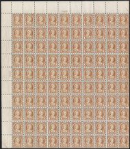 # 556 4c Martha Washington, Fine+ to F/VF OG NH, Sheet of 100, Rare Sheet!