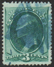 # 158 VF, blue cancel, KISS PRINT, beautiful color!