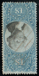 #R118a F/VF, INVERTED CENTER, w/PF (01/14) CERT, bold color, pen cancel resulting in pen scratch, we do not really understand this comment, RARE!